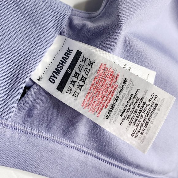 Gymshark Light Purple Full Zip Padded Sports Bra Adjustable Mesh Back Keyhole S - Picture 9 of 9